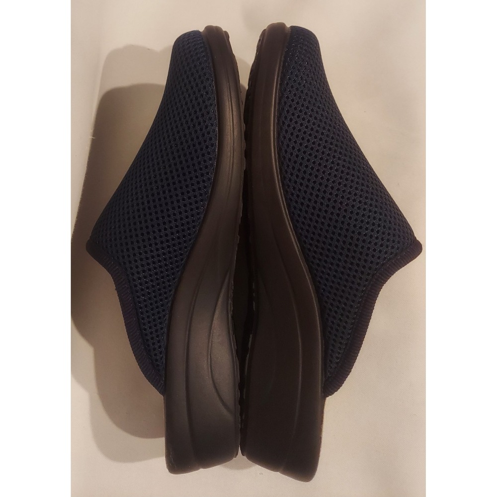 Fly Flot Womens Navy Blue Comfort Cushioned Mesh Leather Clogs Mules Size 9 - Picture 5 of 9